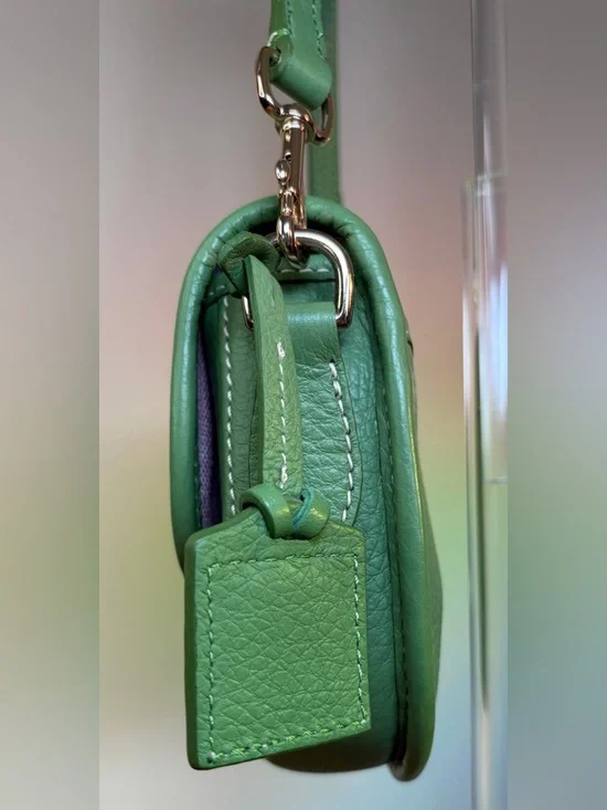 Dooney & Bourke Sullen II Mini Flap Green Pebble Leather Crossbody Purse - Picture 13 of 15